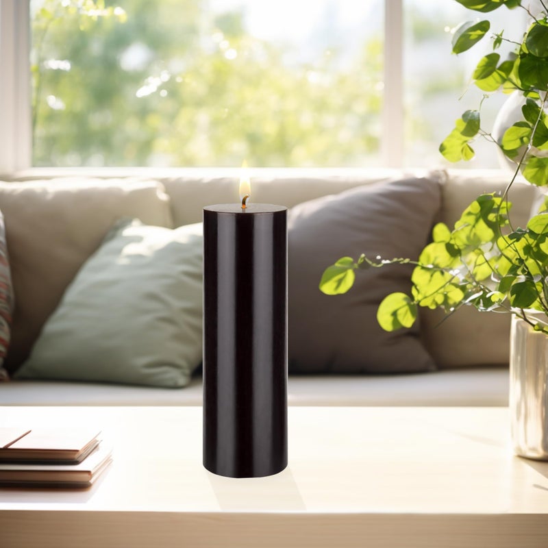 Mega Candles 1 pc Unscented Solid Black Pillar Candles, Hand Poured Premium Wax Candle 3 Inch x 9 Inch, Home DÃ©cor, Spas, Weddings, Occasions, Party, Centerpieces, Holidays, Vigils, Prayers - Image 3
